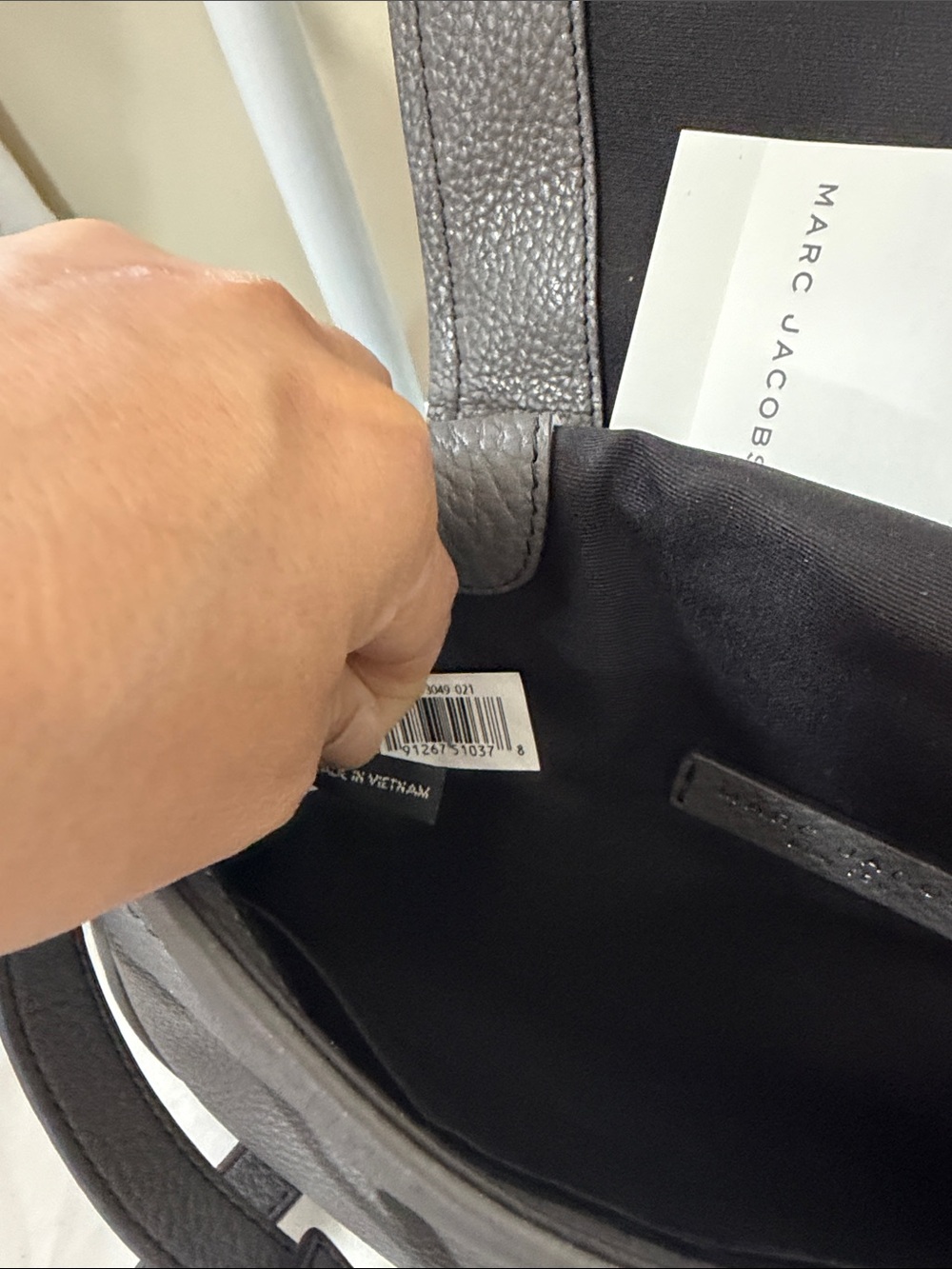 Marc Jacobs Dark Gray Pebbled Leather Saddle Crossbody - Picture 9 of 15